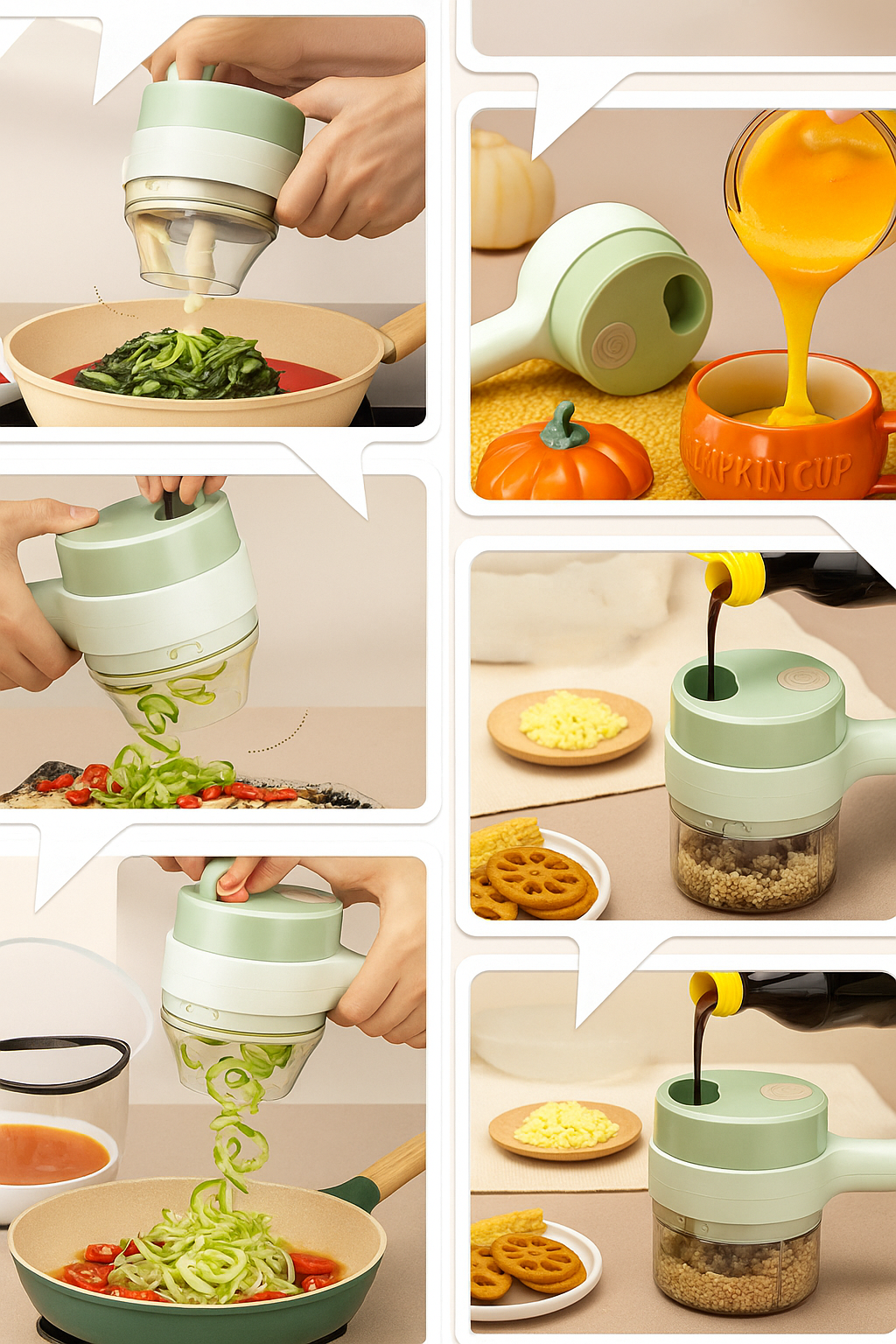 4 in 1 Portable Electric Vegetable Cutter Set